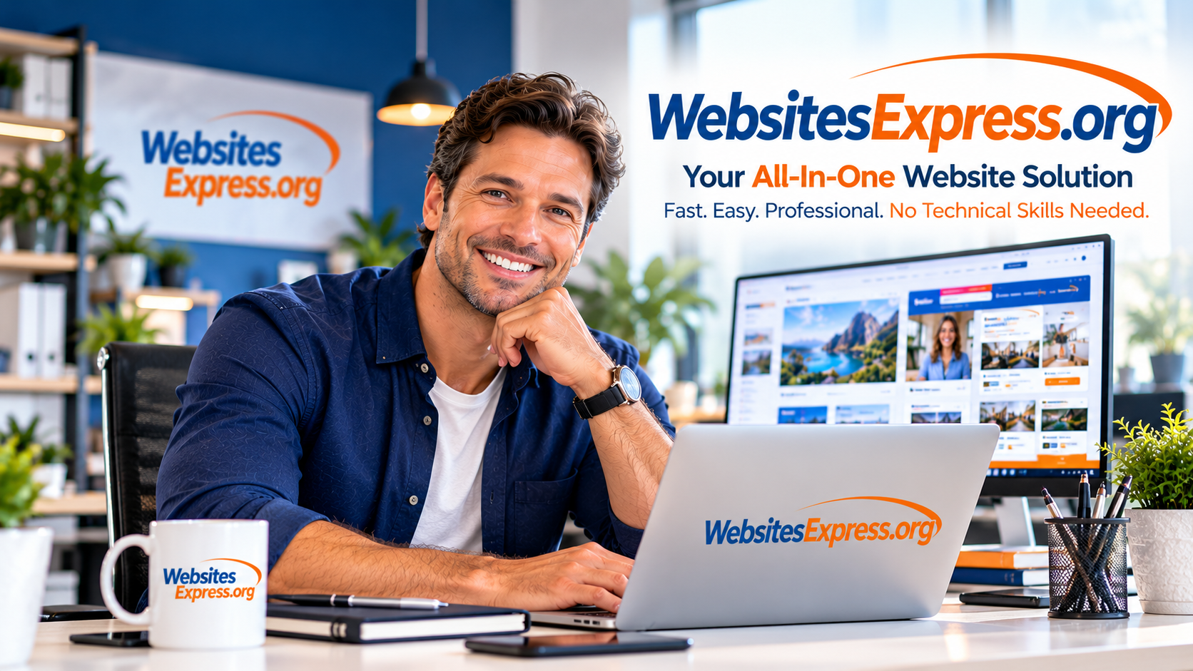 WebsitesExpress.org branded spokesperson illustration
